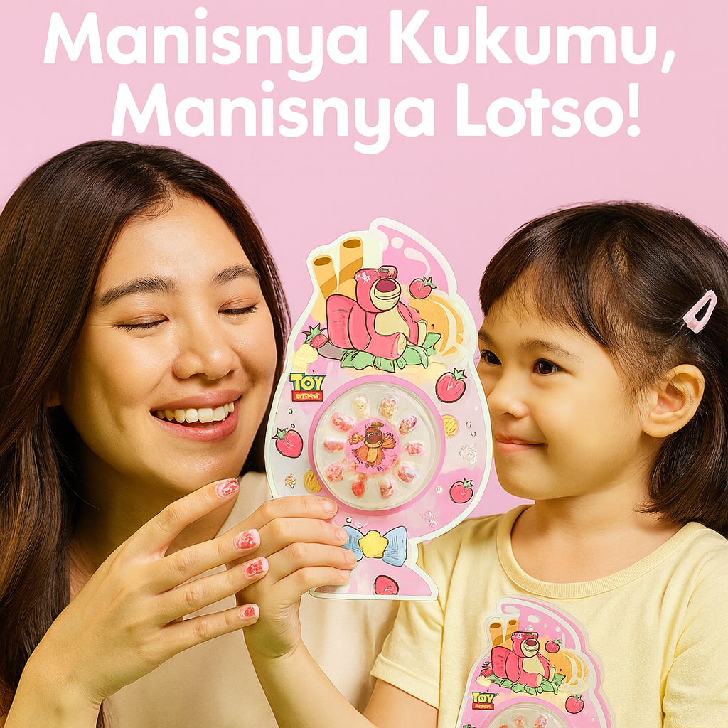 Set Kuku Palsu Nail Art Anak Perempuan Motif Kartun ini adalah pilihan sempurna untuk melengkapi tam