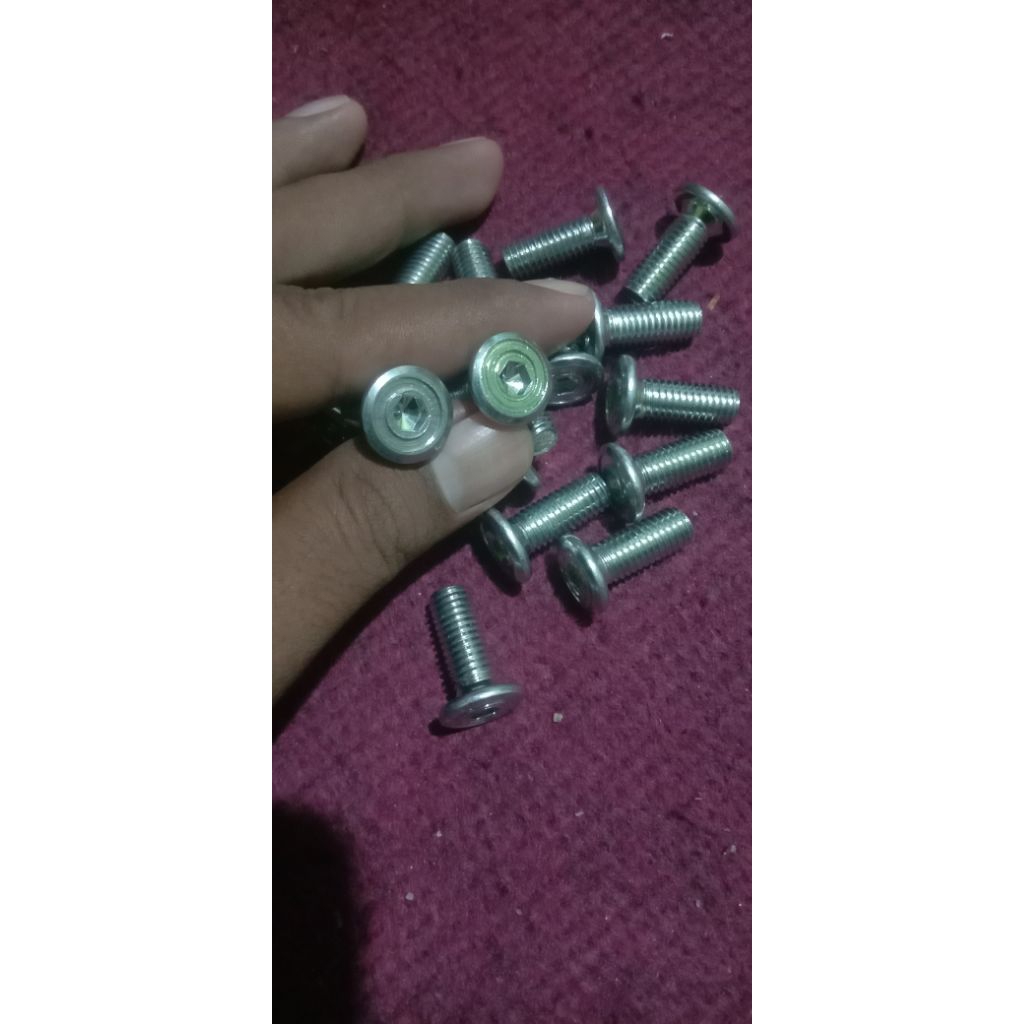 BAUT CAKRAM BESI KROM GILAP FULL DRAT M8X20