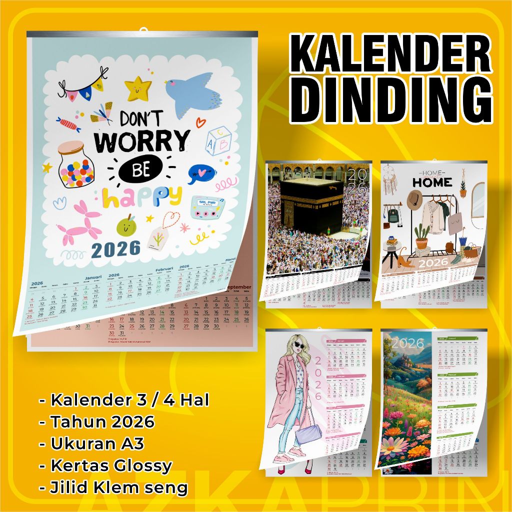 Kalender gantung 2026 aesthetic - kalender dinding