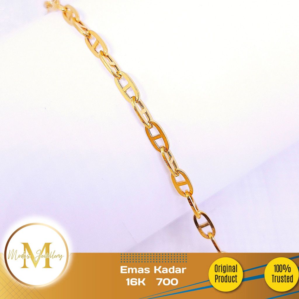 MODIS JEWELLERY - Gelang Italy Oval Emas Kuning - Emas 16k  700