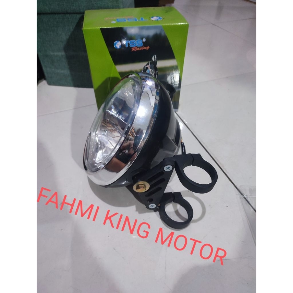 HEADLAMP LAMPU DEPAN 7 INCI SET BREKET BP PRO FOR YAMAHA BYSON PNP RX KING YANG UDAH PAKE SHOCK DEPA