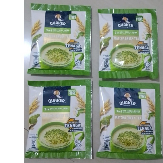 1 SACHET QUAKER OAT CEREAL DRINK MATCHA GREEN TEA FLAVOR