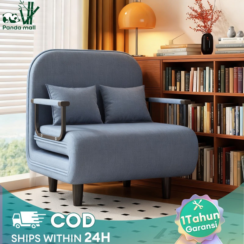 Sofa Bed Sofa Adjustable Lipat 2in1 Serbaguna Santai Untuk Kantor Rumah Dan Tidur Berbaring