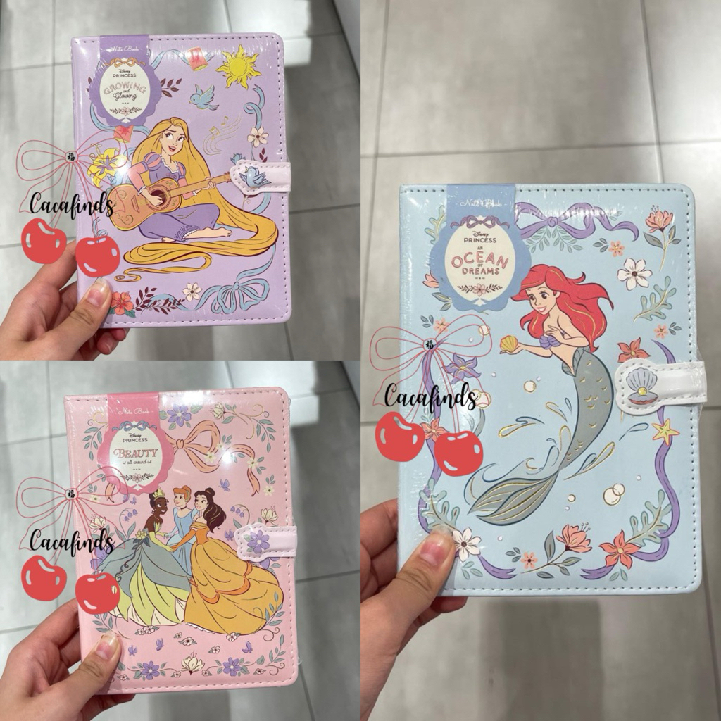 OHSOME x Disney‼️Notebook HardCover With Magnet Strap Disney Princess Collection (Ariel / Rapunzel /