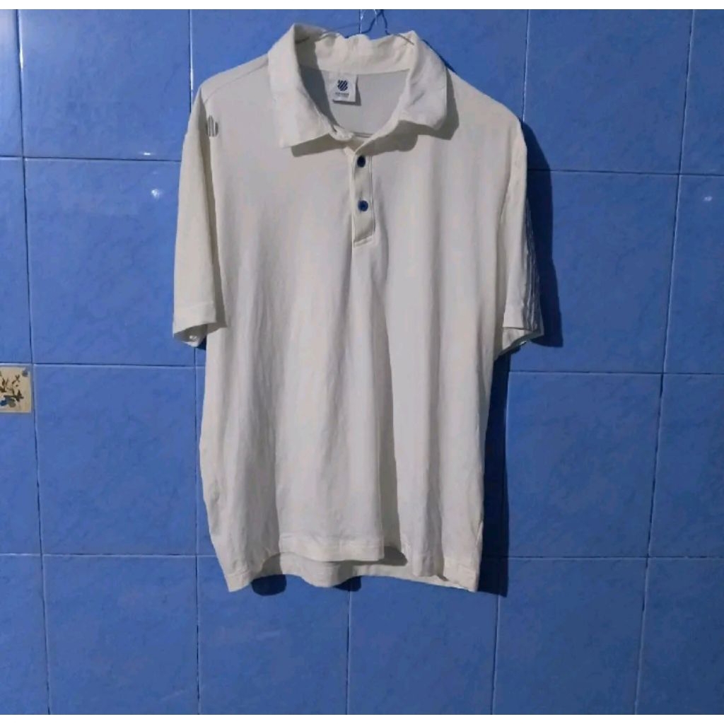 polo tennis k-swiss putih ..