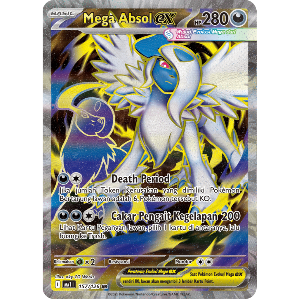 Mega Absol EX SR ma1 157/126 Evolusi Mega Pokemon TCG Indonesia