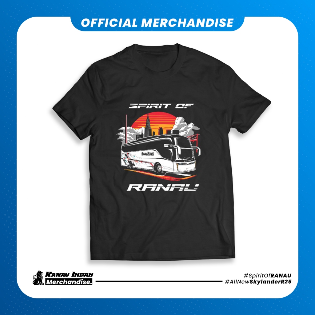 Kaos Bis Ranau Indah Merchandise Kaos Unisex Combed 30s Hitam + Gantungan Kunci + Stiker [XS–XXL] | 