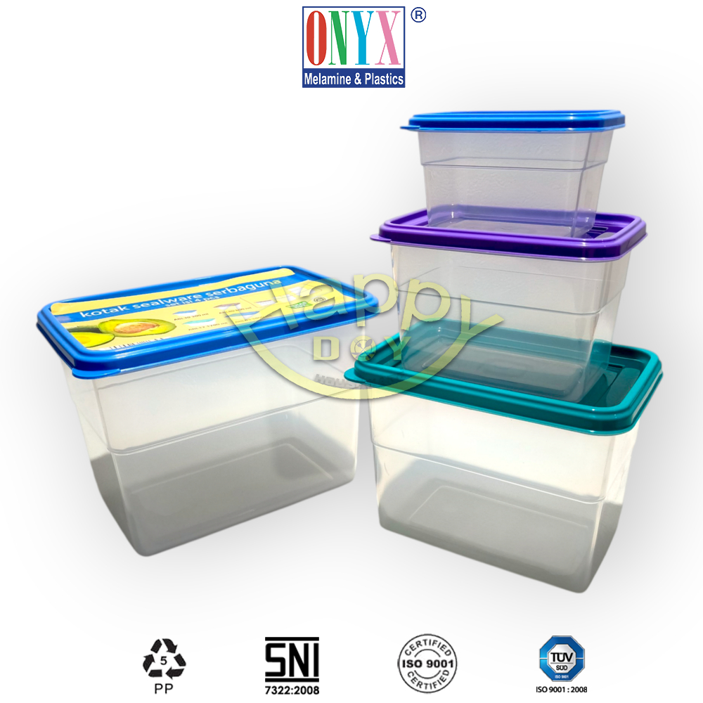SEALWARE | KOTAK BEKAL | KOTAK MAKAN PLASTIK | KOTAK BUMBU SERBAGUNA SET 4PCS ONYX