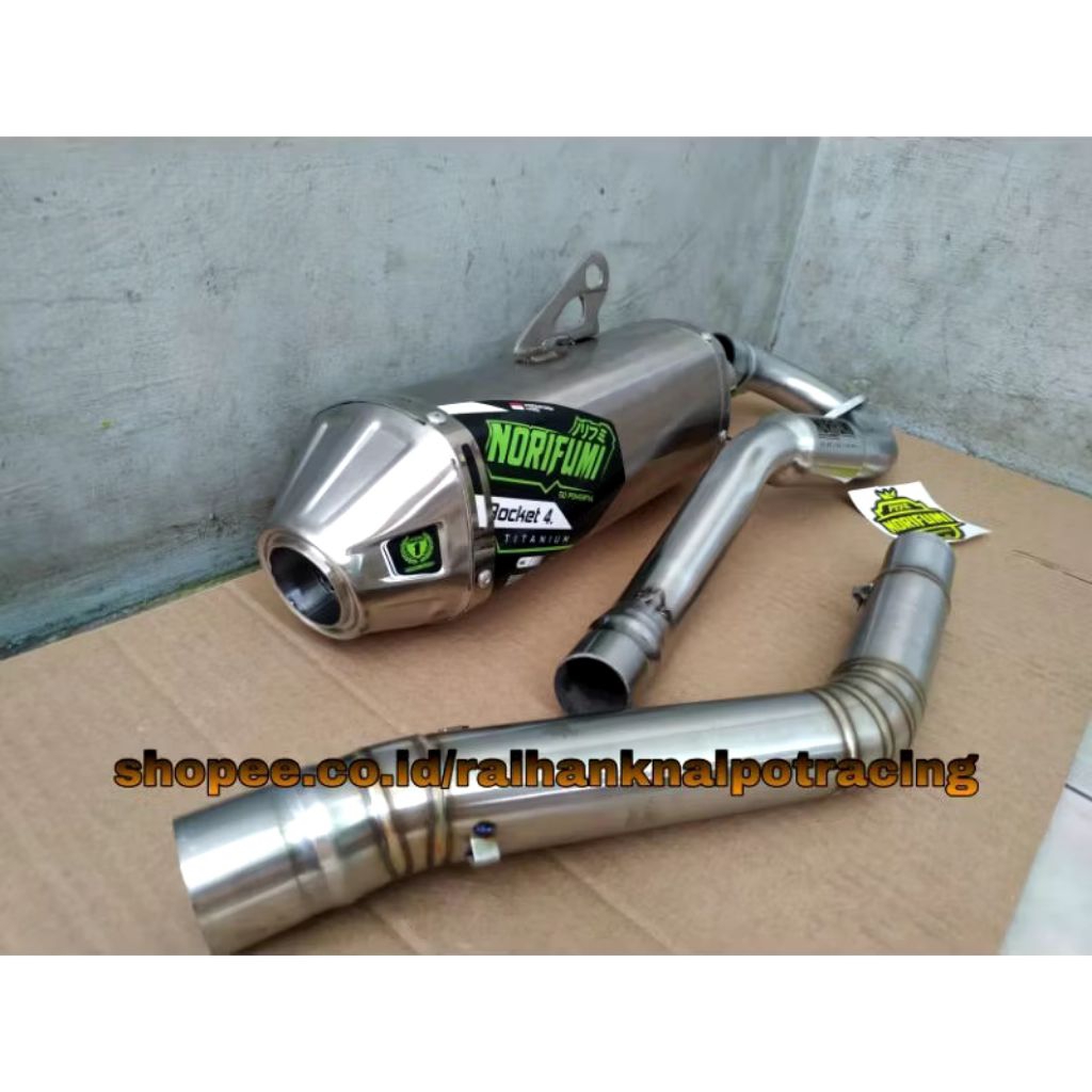 Knalpot Norifumi Rocket 4 Titanium KLX-DTRACKER-BF-CRF 150 stenlis suara bass