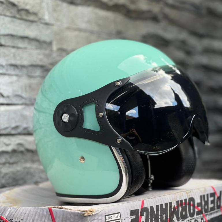 Helm Vespa Green Relax Hijau