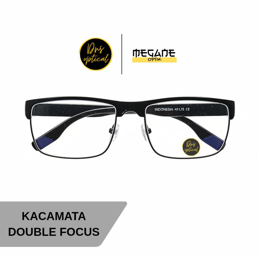 KACAMATA BACA  DOUBLE FOCUS / LENSA BIFOCAL MODEL HALF FRAME - PRIA DAN WANITA SIAP PAKAI LENTUR