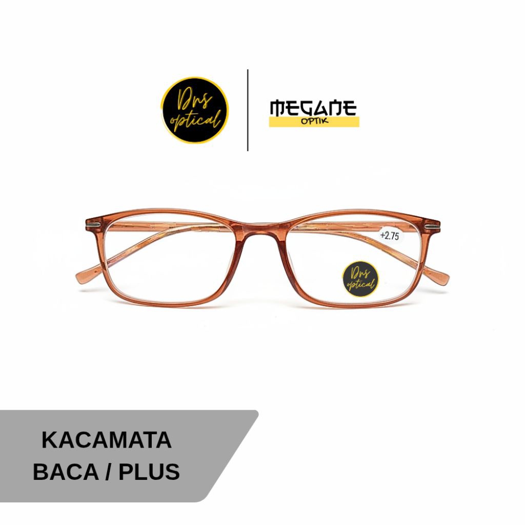 Kacamata Baca Plus Frame Lentur Warna Coklat Pria Dan Wanita