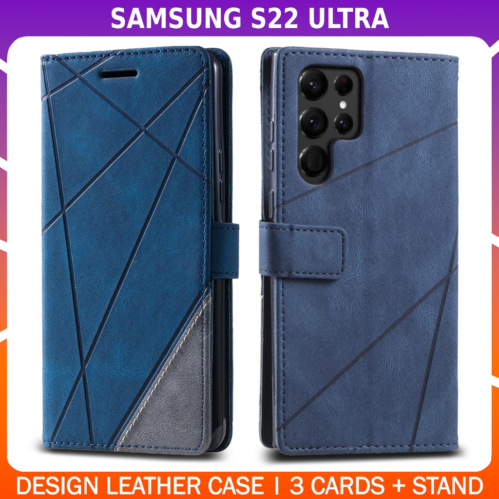 Premium Leather Wallet Flip Case with Stand SAMSUNG GALAXY S22 ULTRA