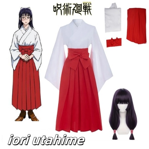 Anime Jujutsu lroi UtahimeCosplayKostum Utahime lroi KimonoSeragamSet penuh Kostum Halloween