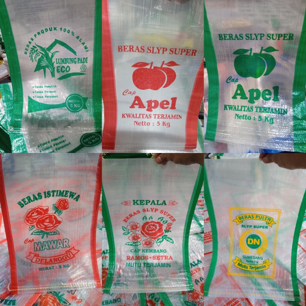 Karung Beras Sablon Kemasan 5Kg Isi 100 Lembar