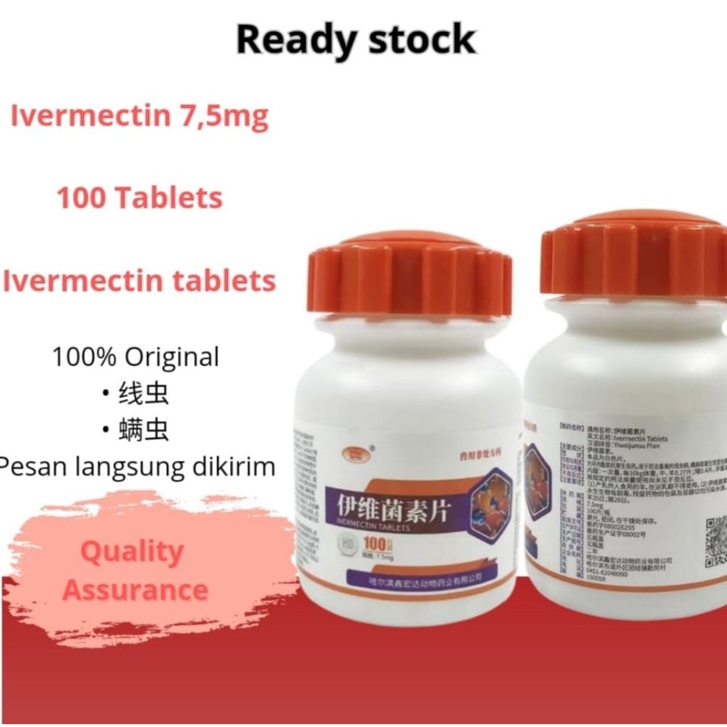 Mectin ivermectin 7,5mg Original 1 botol isi 100 tablet Kemasan Terbaru Botol orange