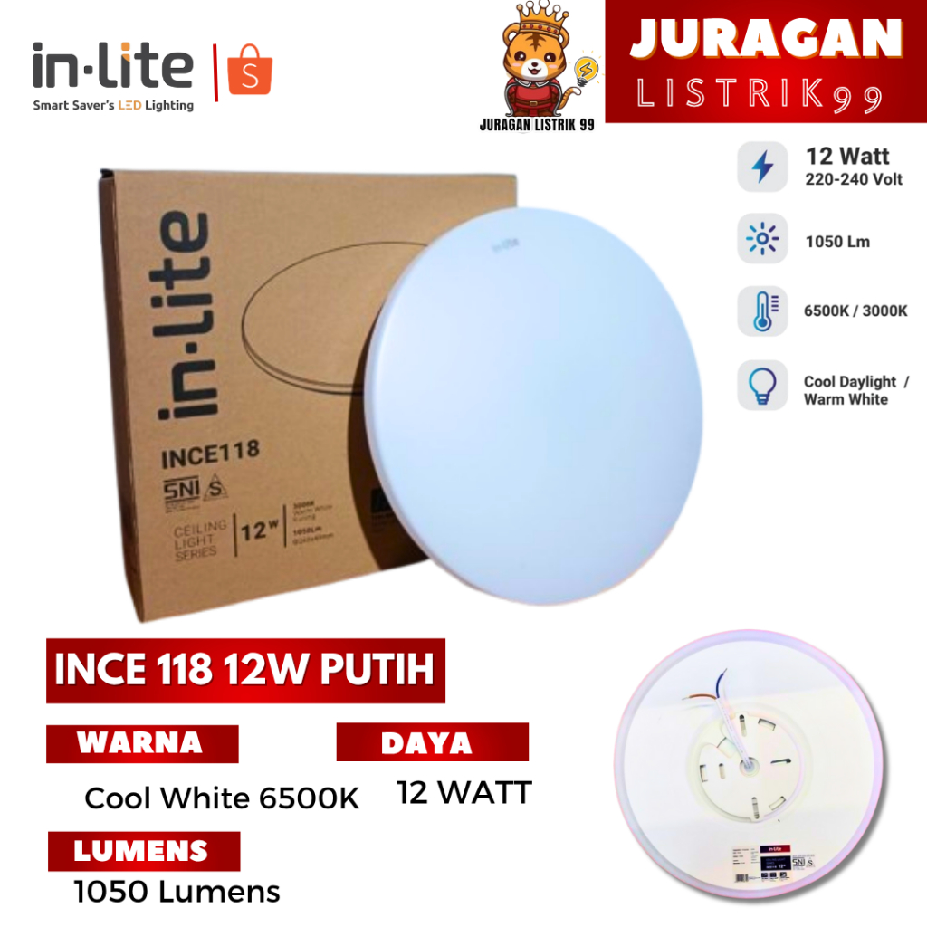 INLITE  Lampu Ceiling Light LED INCE118 - 12 watt Lampu Baret / Ceiling Light / Ceiling Lamp