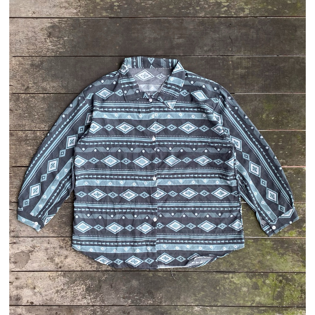 Navajo Patterned Ethno Shirt •Classic •Women Blouse • Longsleeve
