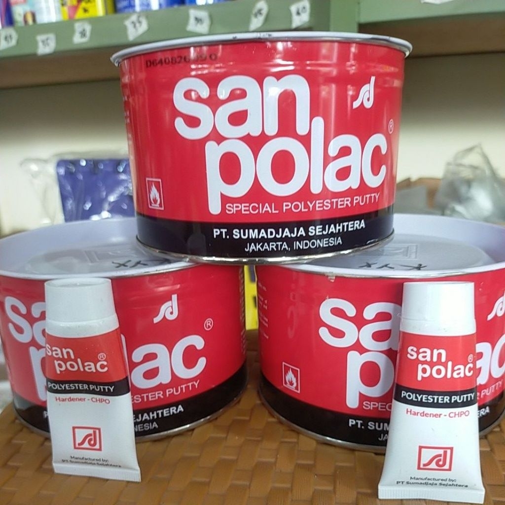 Dempul sanpolac 1kg sanpolac 1kg Dempul mobil Dempul besi plastic 1 set Hardener sanpolac