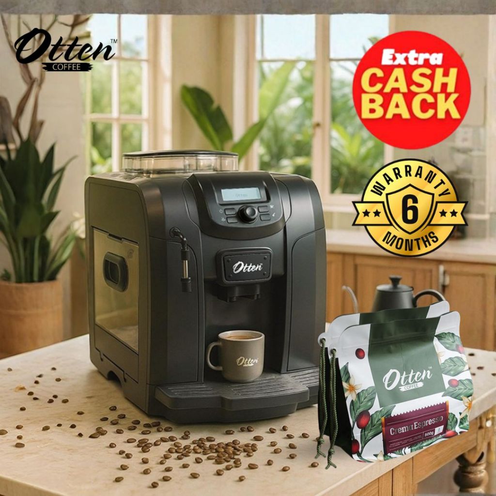 Paket Mesin Kopi Otomatis Otten Fully Automatic Coffee Machine 715 + Kopi House Blend Crema Espresso