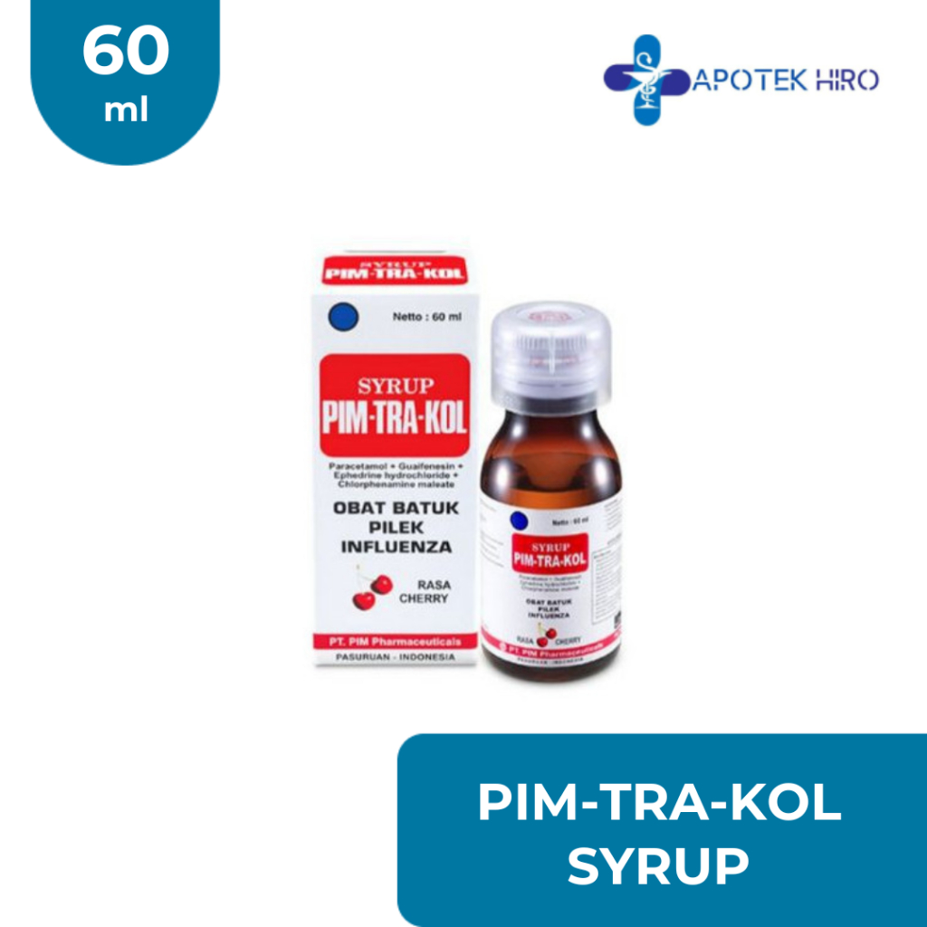 Pimtrakol Sirup Rasa Cherry Isi 60ml Obat Original / Pimtrakol Syrup