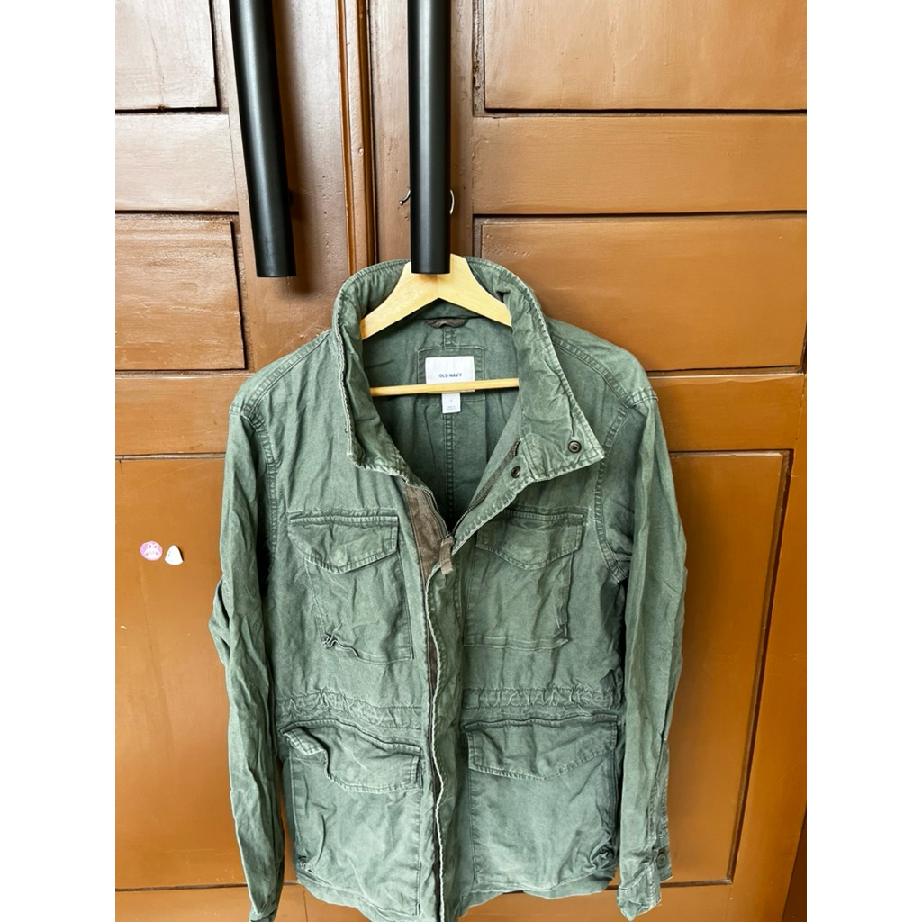 Preloved Jacket Parka Old Navy Hidden Hood Size S Army