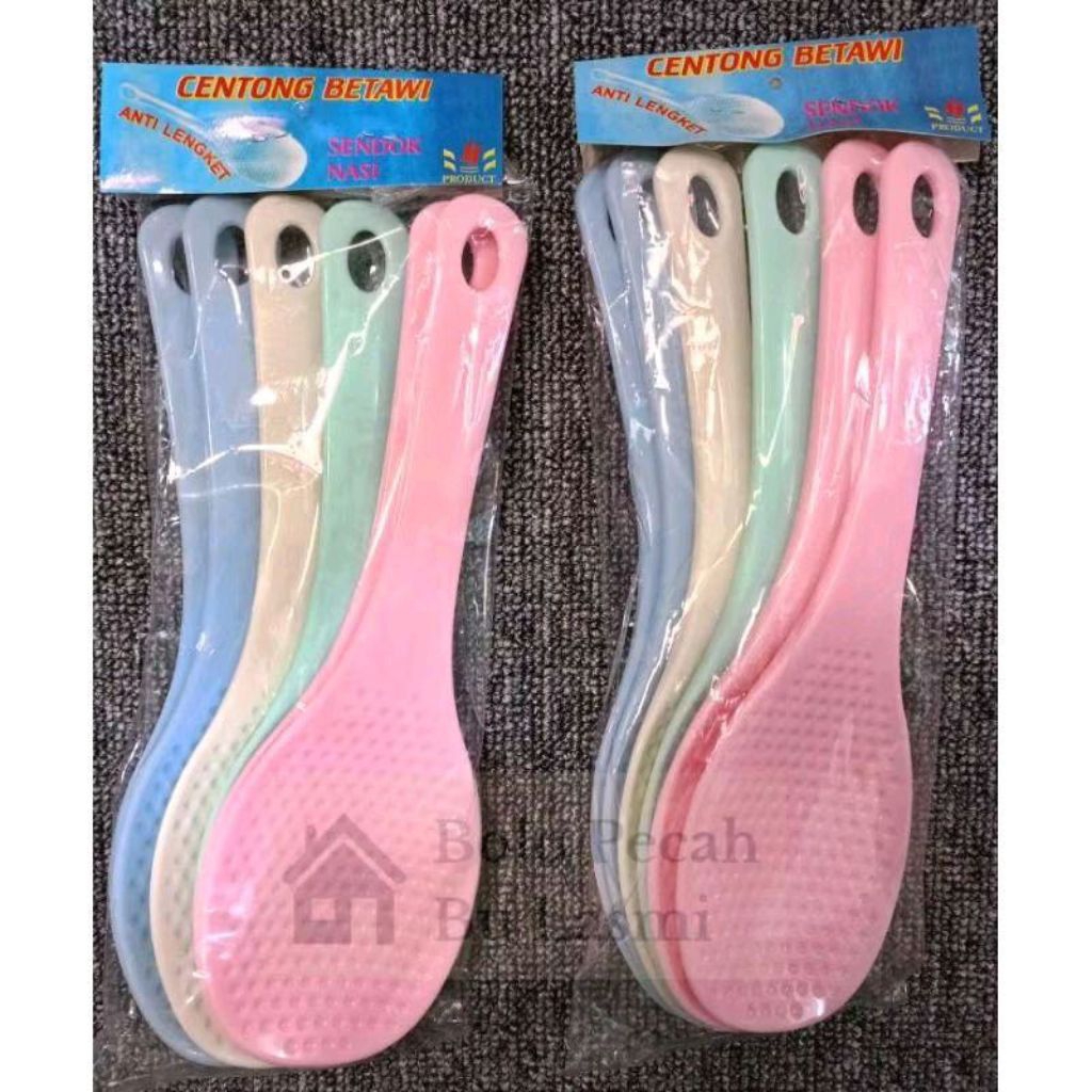 BL - GROSIR 1 LUSIN 12 PCS Centong Nasi Plastik Pipih Betawi / Centong Nasi Anti Lengket / Centong N