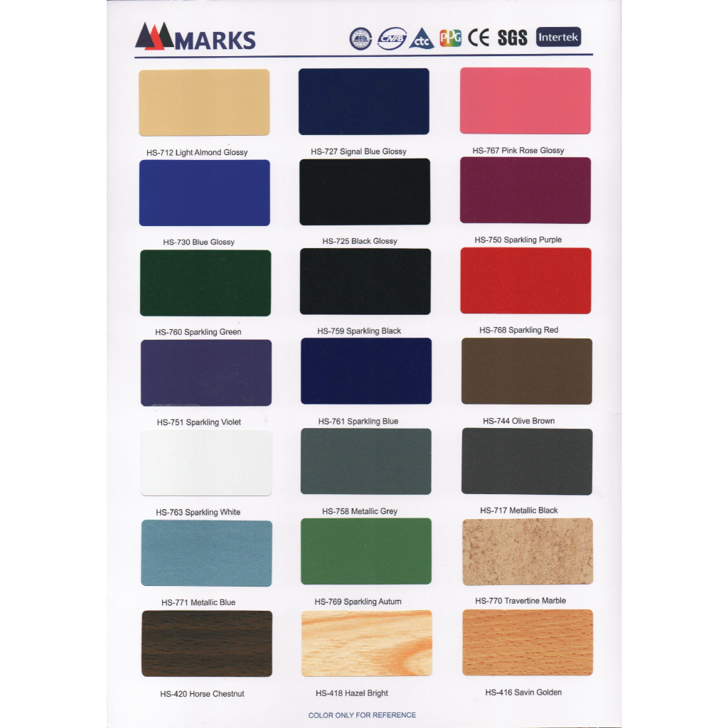 ACP Marks 4 mm PVDF 0.3 mm (Standart Colour) Bandung dan Cimahi (Only Material)