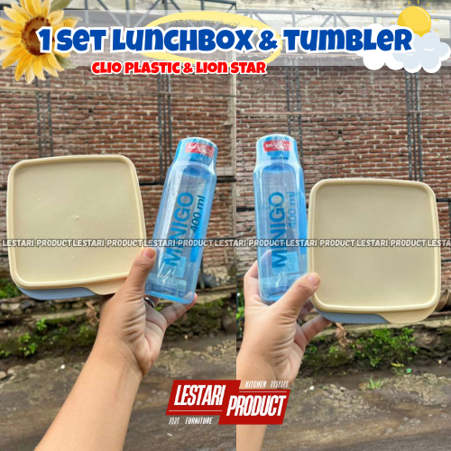 1 SET LUNCHBOX CLIO & TUMBLER MINIGO | BELI LUNCHBOX FREE TUMBLER | WADAH MAKANAN | KOTAK MAKAN | WA