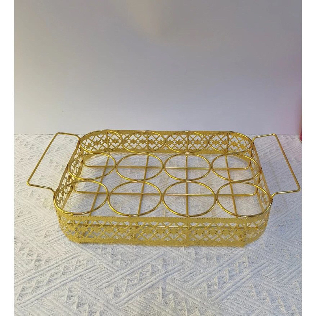 Rak aqua gelas gold gagang/Rak aqua gelas