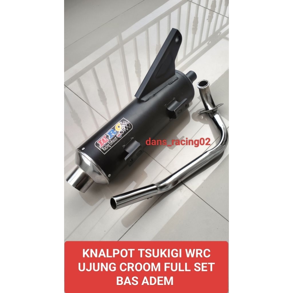 Knalpot standar racing WRC ngebas adem ujung croom beat/ beat street/ Mio sporty/ Mio j/ Mio m3/ sco