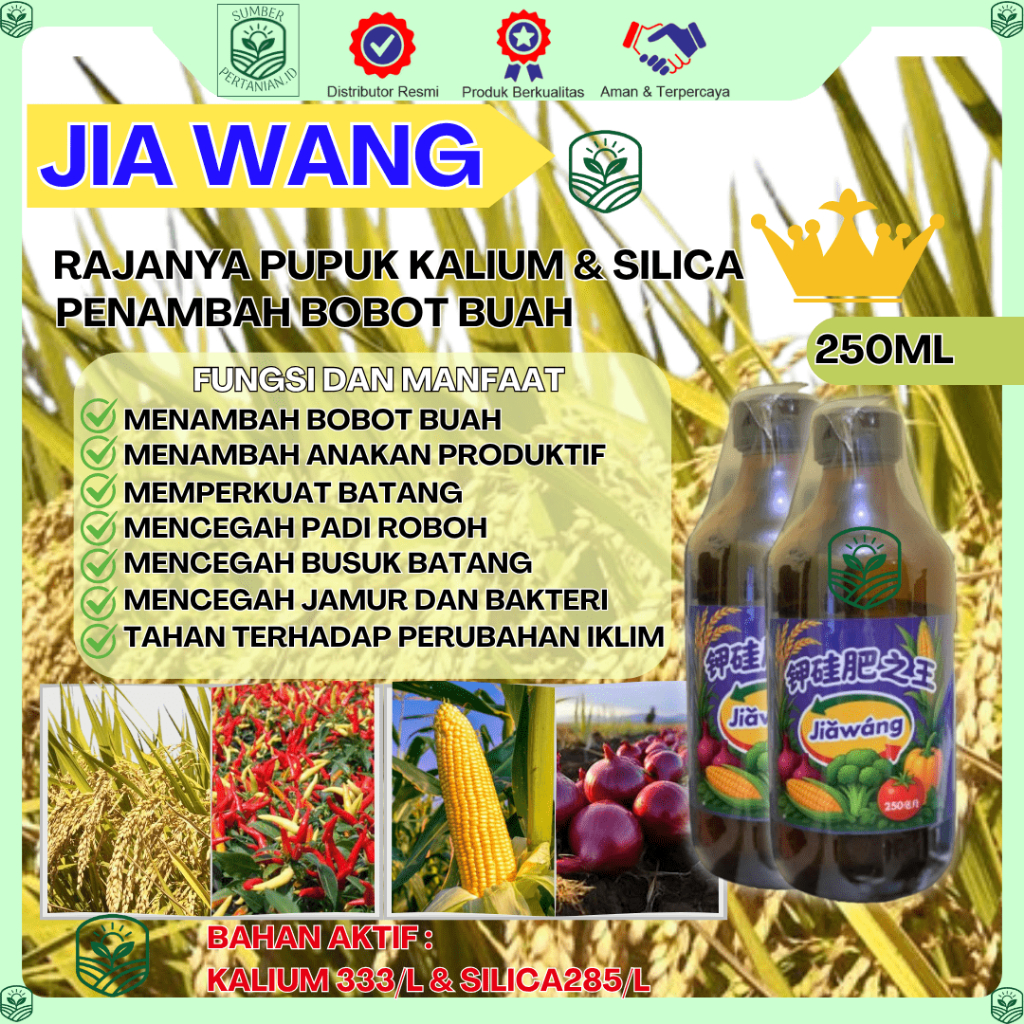 (COD) JIAWANG - Pupuk Kalium Silika Murni Cair Original Anti Rebah - Pengeras Batang - Anti Patek - 