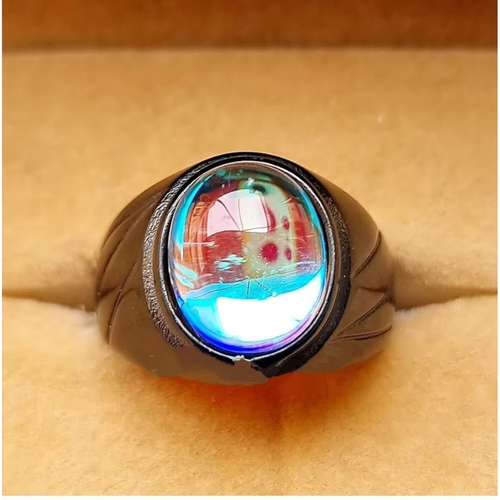 Batu akik kalimaya pelangi Natural