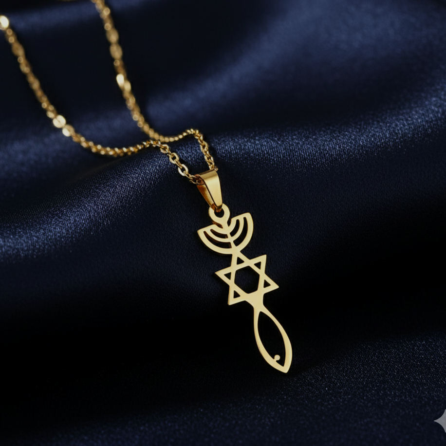 Kalung Profetik Mesianik Judaika Aksesoris Fashion Pria Wanita Keren Murah Monel Stainless Steel