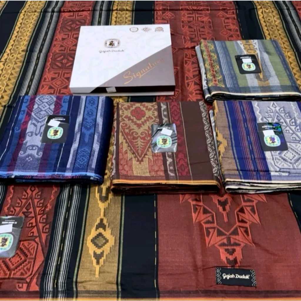 Sarung GAJAH DUDUK SIGNATURE JAGUARD | Sarung Tenun Pria Dewasa Katun Premium Full Motif