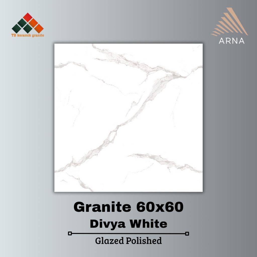 Granite 60x60 Divya White | Arna | Glazed Polished