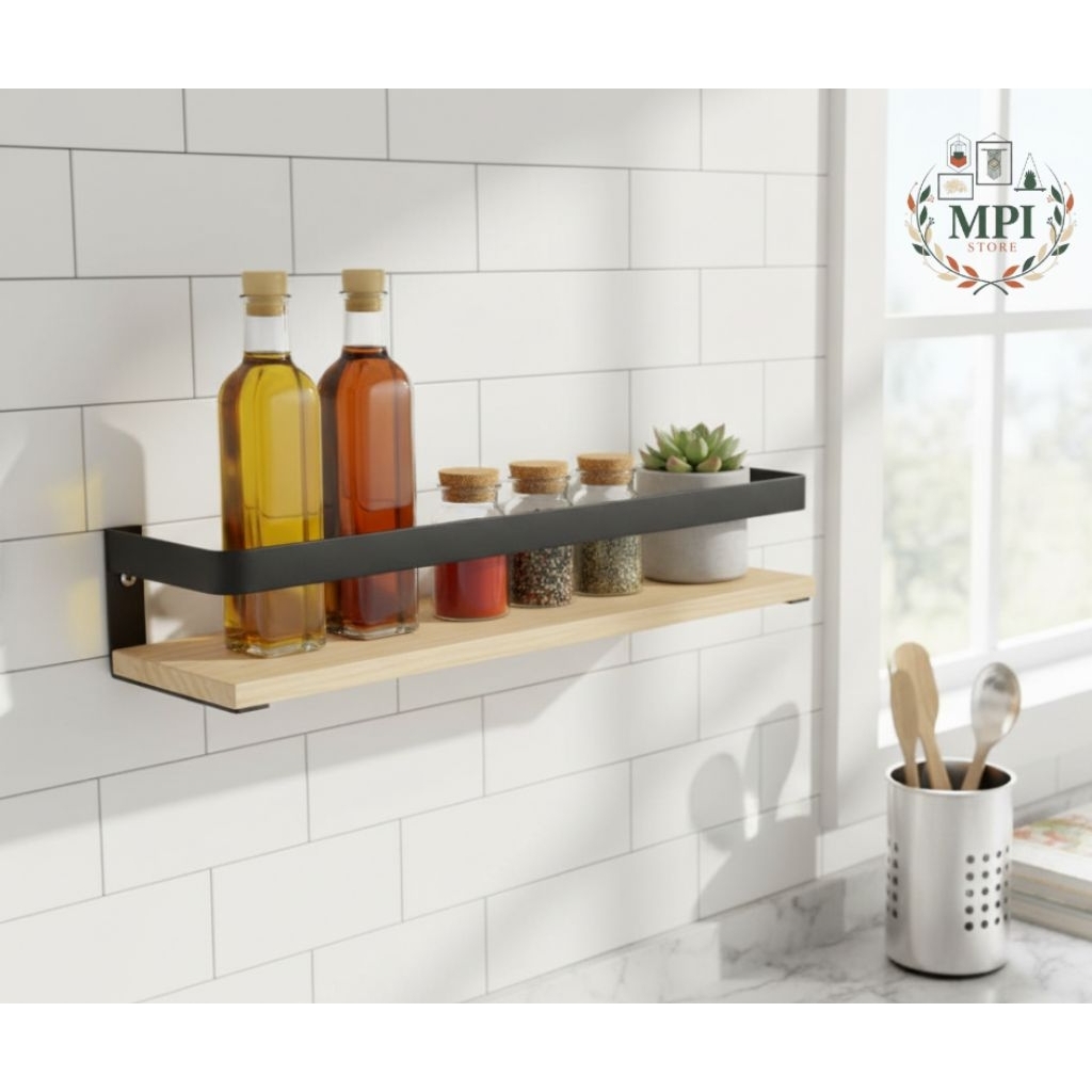 Rak Dinding Rak Bumbu Rak Buku Ambalan Plat besi