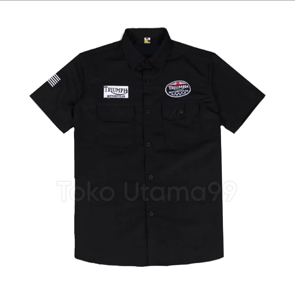 Grosir Baju pria navy pendek panjang pdh pdl kemeja Workshirt hitam bordir kemeja Work shirt Bordir