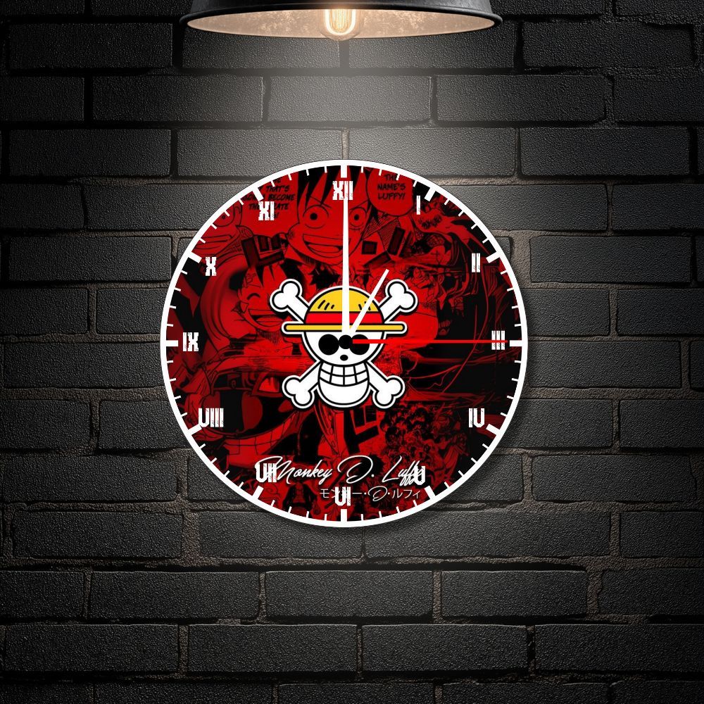 Jam Dinding Bulat One Piece Logo - Luffy D. Monkey thousand Sunny Going Mary Roronoa Zoro Usopp Tony