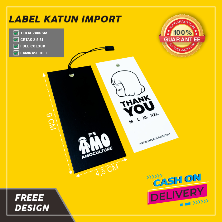 hangtag tebal 700gsm / hangtag custom / label kertas