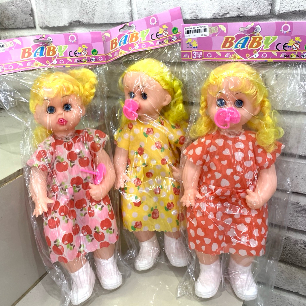 Boneka Dot Baju Motif / Boneka Susan / Mainan Boneka Dot Bayi
