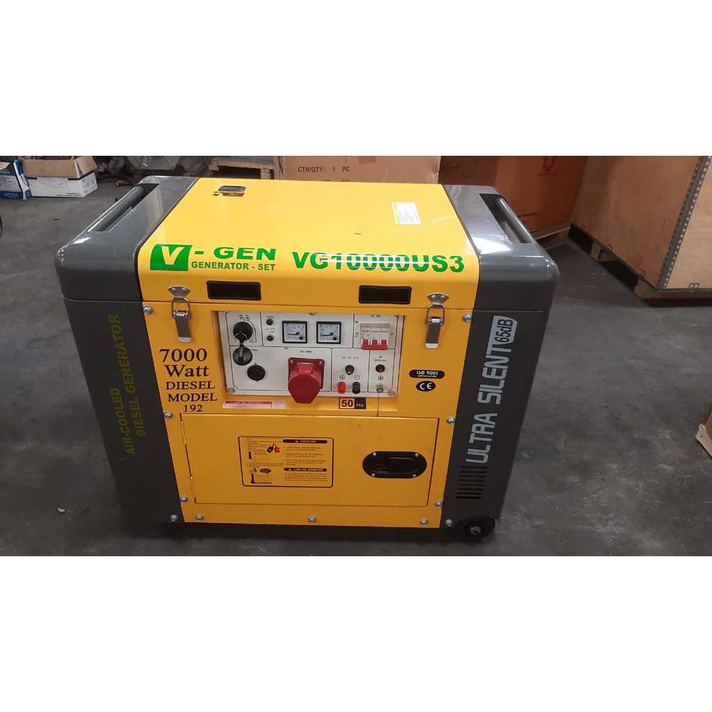 Genset preloved Vg10000 7000watt 3 phase diesel ultra silent