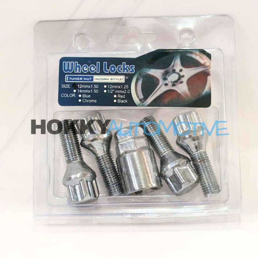 baut roda mobil 12 x 1,5mm anti theft khusus anti maling ukuran 12 x 1,5mm