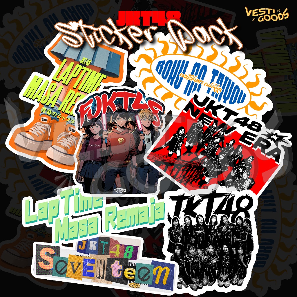 Sticker Pack JKT48 - Laptime Masa Remaja - Seventeen -New Era - Punk - Vestigoods Unofficial Product
