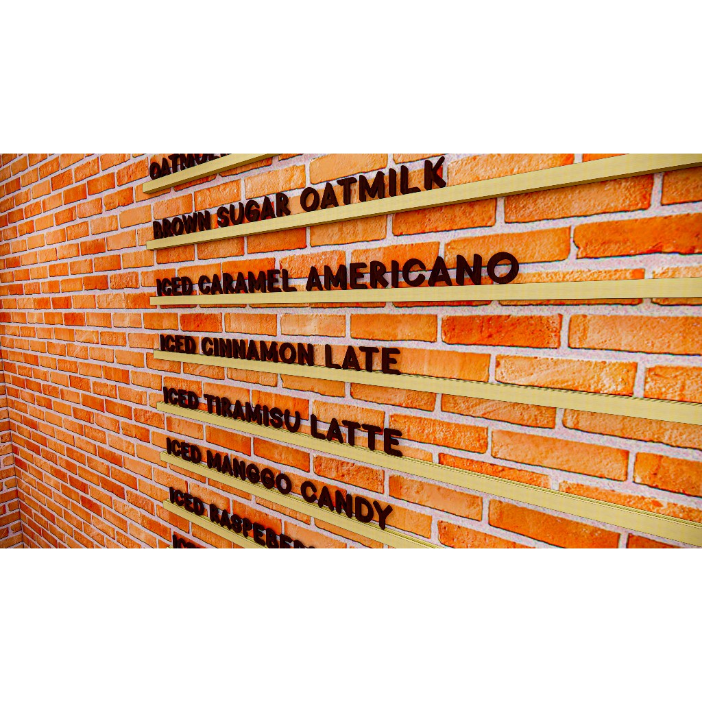 Papan Menu Cafe Kayu Dinding / Dekorasi dinding / quotes personal / Latter Board Sign / Rail