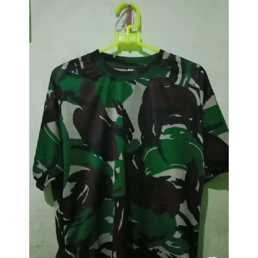 kaos loreng jatah TNI ukuran allsize SECOND/bekas