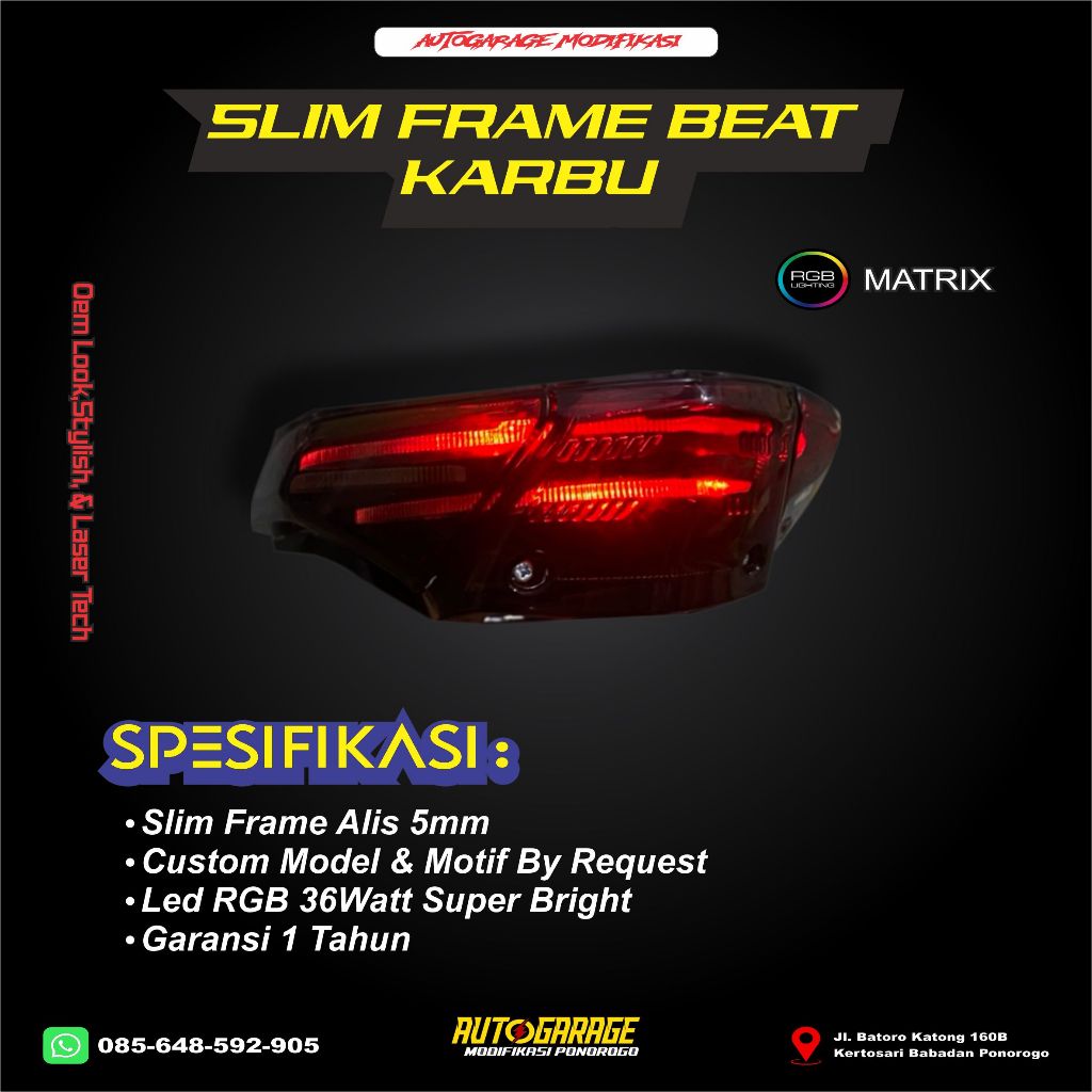 Custom Stoplamp Beat karbu (Slim Frame by request)