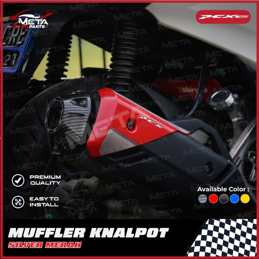 Muffler Knalpot Exhaust Cover Motor PCX 160 2021-2024 Model Carbon WTP Bahan ABS