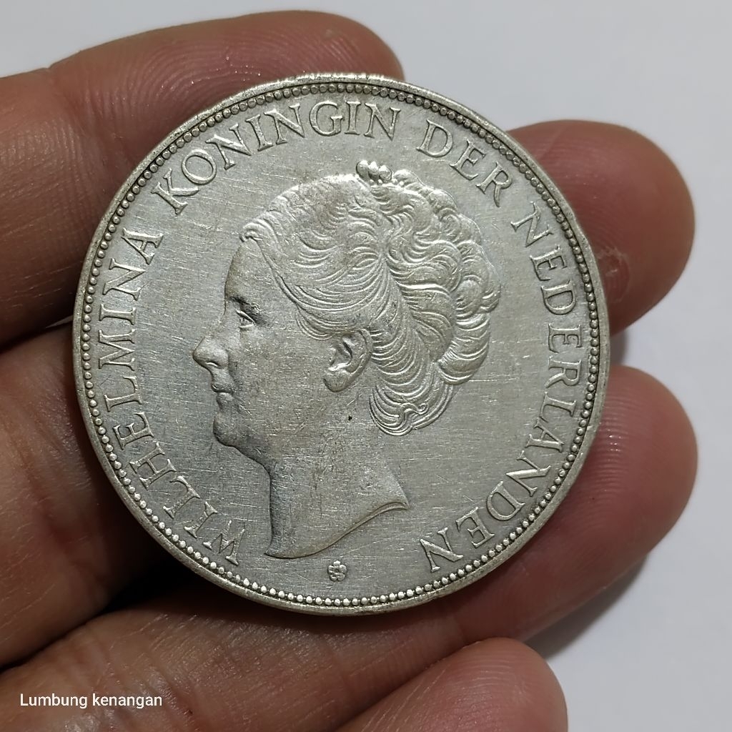 koin Silver Wilhelmina 2,5 Gulden 1931 Koin perak