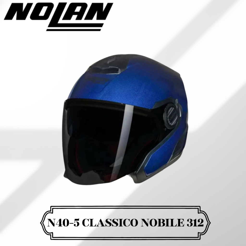 Nolan N40-5 Classico Nobile Blue 312 Helm Half Face Double Visor SNI ECE Original
